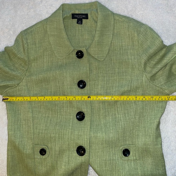 Perceptions Green Blazer with Black Buttons - 1 part of 3 piece set - Picture 6 of 6